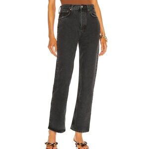 AGOLDE Los Angeles 90s Pinch Waist High Rise Distressed Jeans Size 25 Black Wash